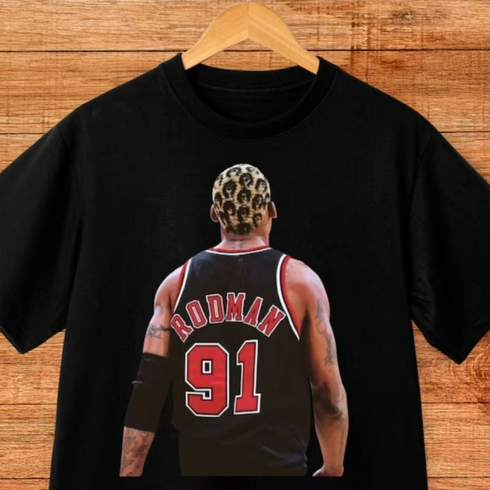Dennis Rodman Jersey Rap Basketball Crossover Icon Fan T-Shirt